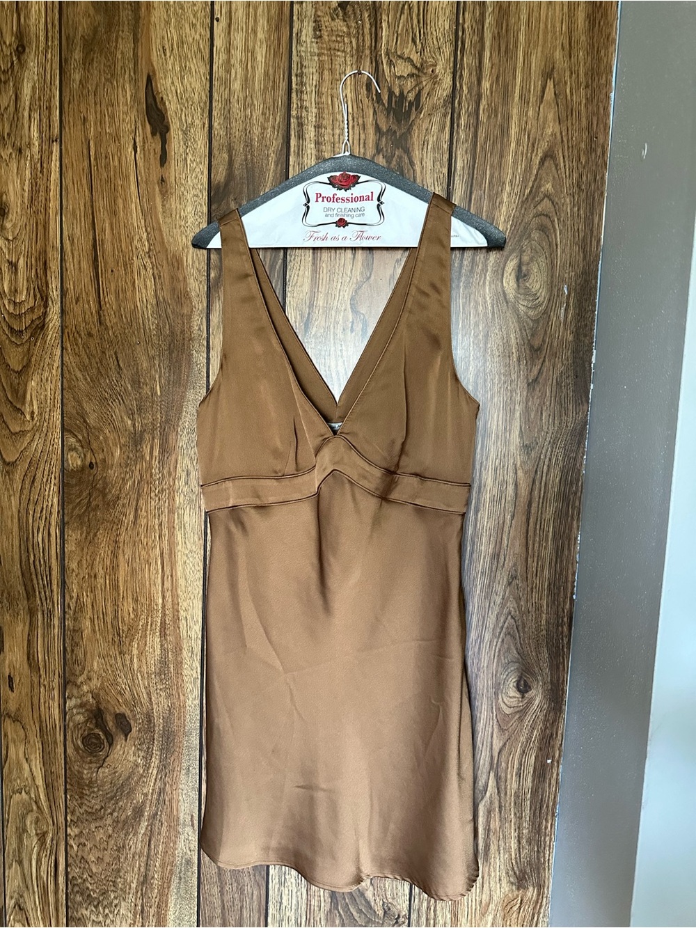 Abercrombie & Fitch Brown V-Neck Slip Mini Dress